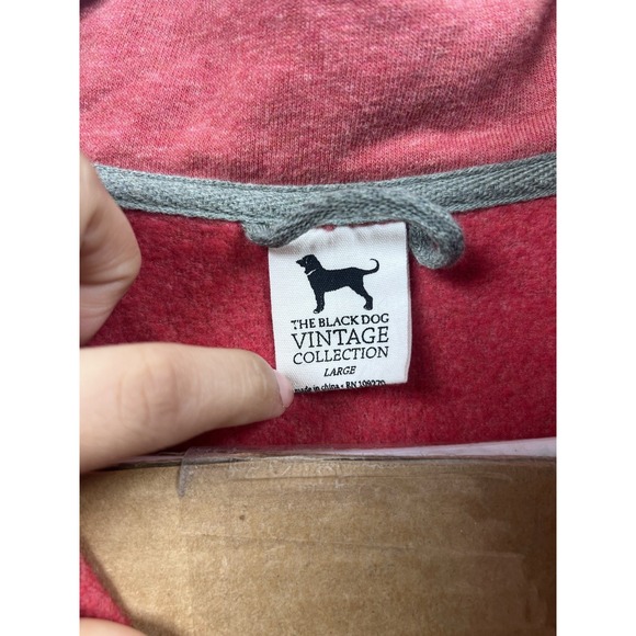 The Black Dog Sweatshirt Men's L Red‎ Quarter Zip Long Sleeve - Picture 7 of 10